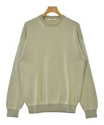 オーラリー　アイボリー クルーネック ニットセーター サイズ4 AURALEE（オーラリー）ニット・セーター 白 サイズ:4(M位) メンズ