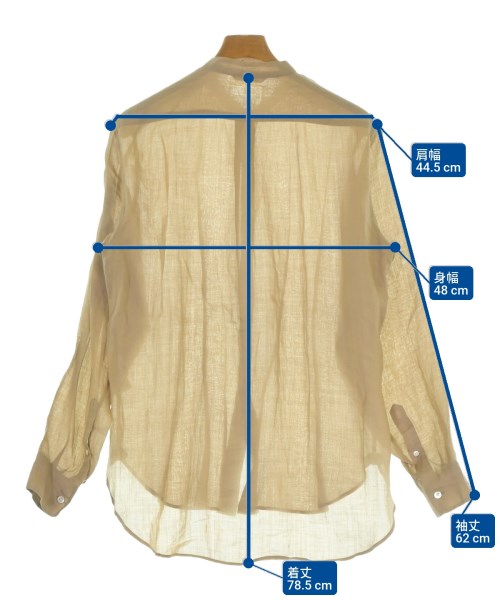 AURALEE（オーラリー）カジュアルシャツ ベージュ サイズ:3(S位) メンズ/2200674009059