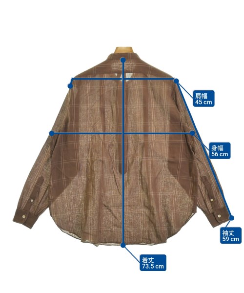 AURALEE（オーラリー）カジュアルシャツ 茶 サイズ:3(S位) メンズ/2200674305038