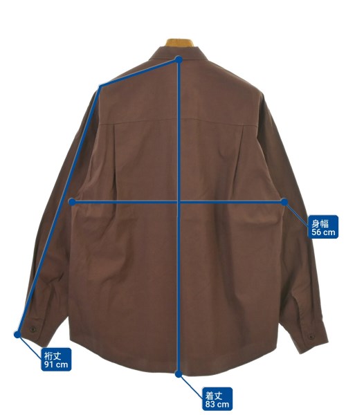 AURALEE（オーラリー）カジュアルシャツ 茶 サイズ:3(S位) メンズ/2200676771039