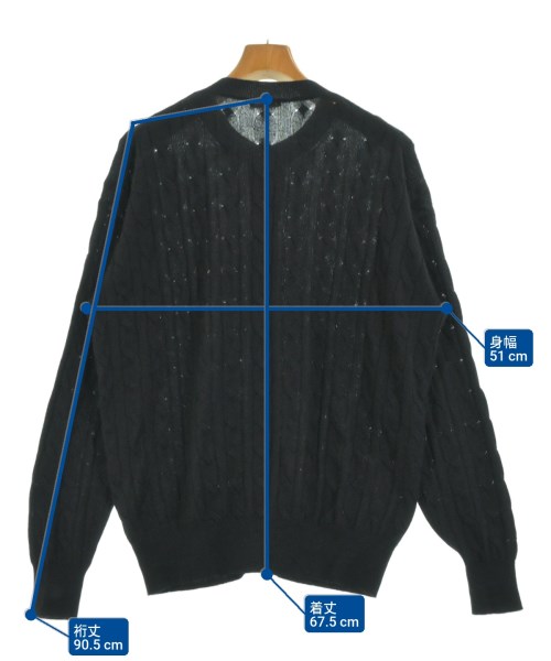 AURALEE（オーラリー）カーディガン 黒 サイズ:4(M位) メンズ/2200678597019