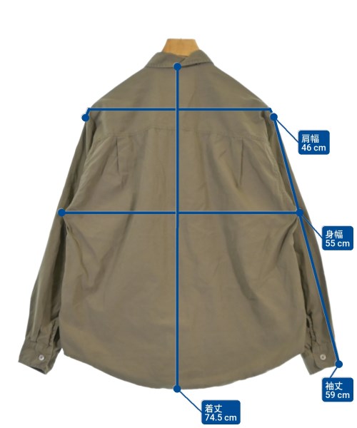 AURALEE（オーラリー）カジュアルシャツ カーキ サイズ:3(S位) メンズ/2200679080060