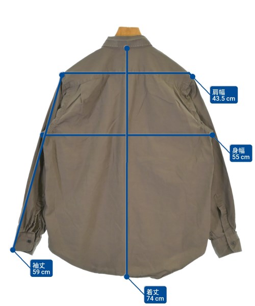 AURALEE（オーラリー）カジュアルシャツ 茶 サイズ:3(S位) メンズ/2200679080121