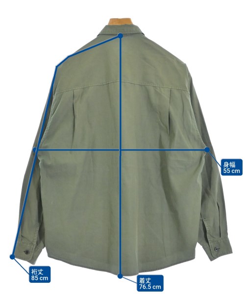 AURALEE（オーラリー）カジュアルシャツ カーキ サイズ:3(S位) メンズ/2200674903043