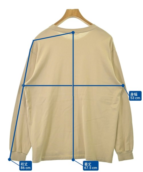 AURALEE（オーラリー）Tシャツ・カットソー ベージュ サイズ:3(S位) メンズ/2200681740150