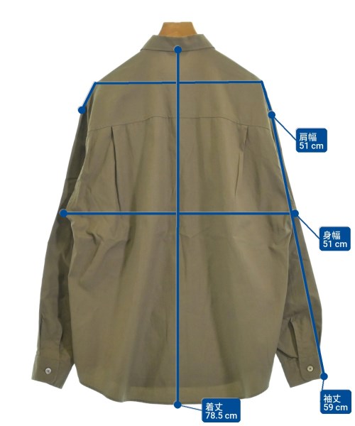 AURALEE（オーラリー）カジュアルシャツ カーキ サイズ:4(M位) メンズ/2200657647018