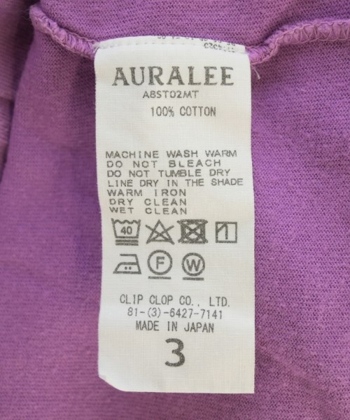 AURALEE（オーラリー）Tシャツ・カットソー 紫 サイズ:3(S位) メンズ/2200710626028