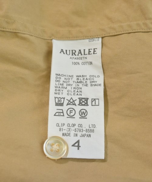 AURALEE（オーラリー）カジュアルシャツ ベージュ サイズ:4(M位) メンズ/2200707269207