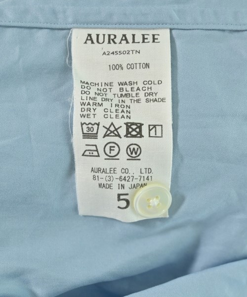 AURALEE（オーラリー）カジュアルシャツ 青 サイズ:5(L位) メンズ/2200718877026