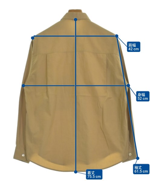 AURALEE（オーラリー）カジュアルシャツ ベージュ サイズ:1(XXS位) メンズ/2200646658025