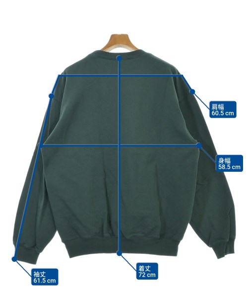 AURALEE（オーラリー）スウェット 緑 サイズ:5(L位) メンズ/2200647877180