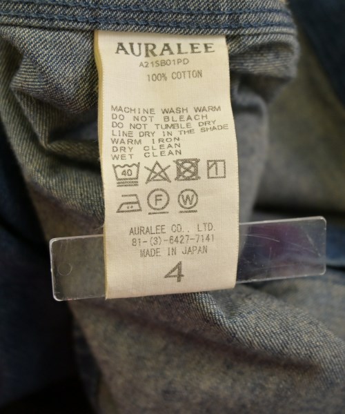 AURALEE（オーラリー）カジュアルシャツ 紺 サイズ:4(M位) メンズ/2200653401041