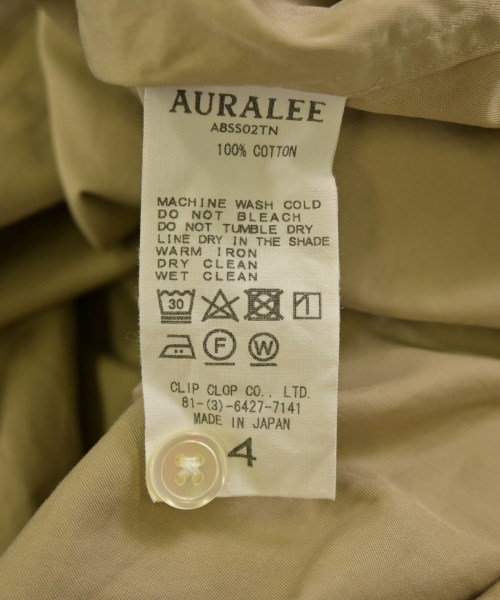 AURALEE（オーラリー）カジュアルシャツ ベージュ サイズ:4(M位) メンズ/2200645879162