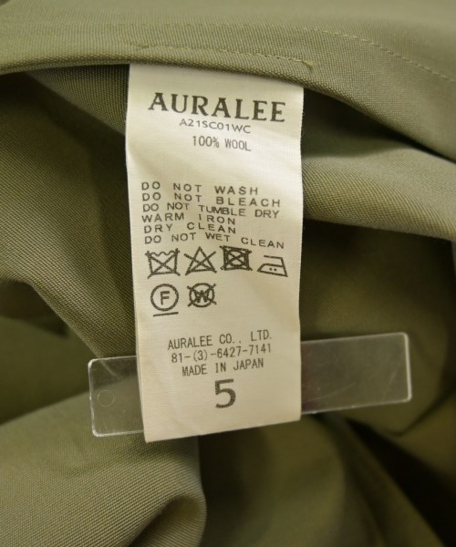 AURALEE（オーラリー）ステンカラーコート カーキ サイズ:5(L位) メンズ/2200654505014