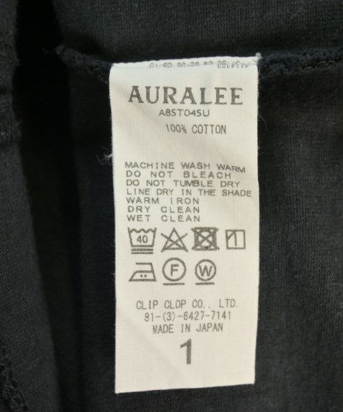 AURALEE（オーラリー）Tシャツ・カットソー 黒 サイズ:1(XXS位) メンズ/2200700543267