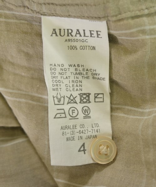 AURALEE（オーラリー）カジュアルシャツ ベージュ サイズ:4(M位) メンズ/2200710432049