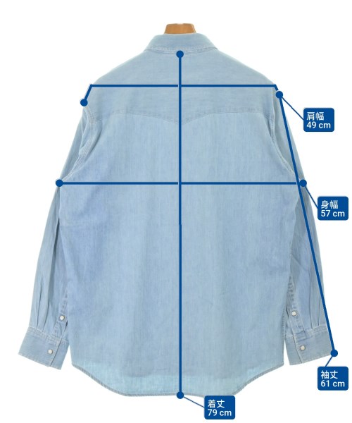 AURALEE（オーラリー）カジュアルシャツ 青 サイズ:4(M位) メンズ/2200663341054