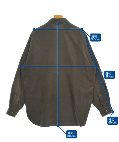 AURALEE（オーラリー）カジュアルシャツ 茶 サイズ:4(M位) メンズ/2200667195028