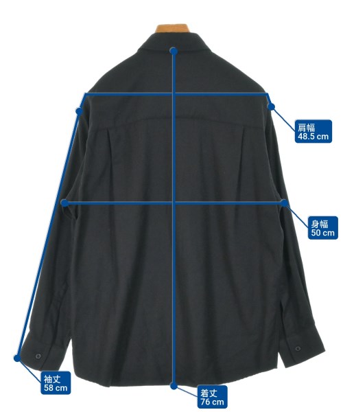 AURALEE（オーラリー）カジュアルシャツ 黒 サイズ:3(S位) メンズ/2200666372055