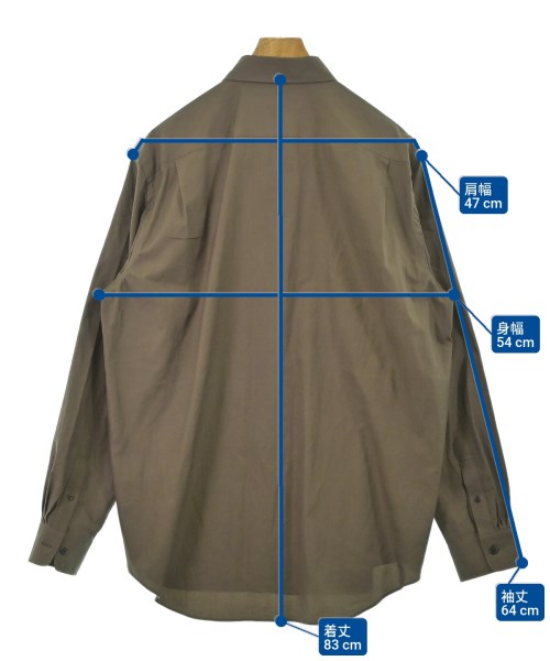 AURALEE（オーラリー）カジュアルシャツ カーキ サイズ:5(L位) メンズ/2200671028015