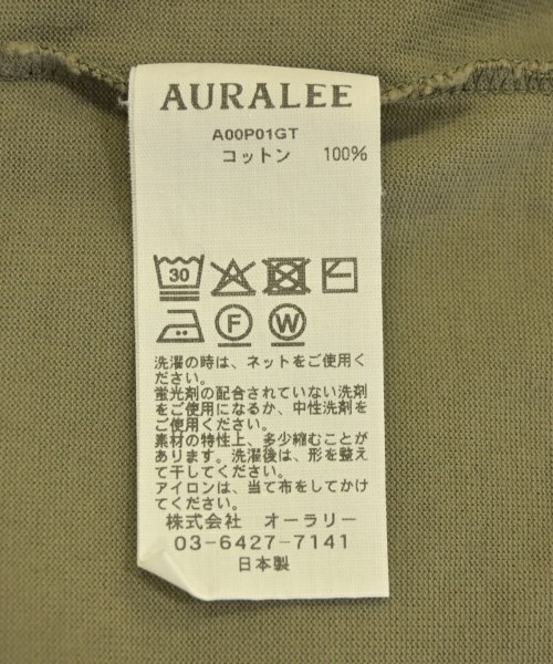 AURALEE（オーラリー）Tシャツ・カットソー カーキ サイズ:3(S位) メンズ/2200726974083