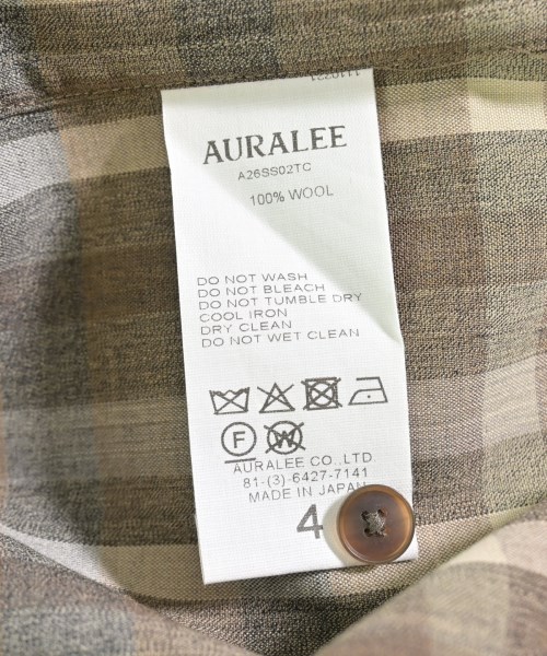 AURALEE（オーラリー）カジュアルシャツ 茶 サイズ:4(M位) メンズ/2200719930027