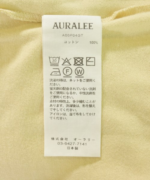 AURALEE（オーラリー）Tシャツ・カットソー 黄 サイズ:3(S位) メンズ/2200720863017