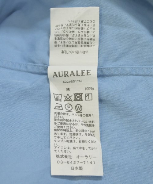 AURALEE（オーラリー）カジュアルシャツ 青 サイズ:3(S位) メンズ/2200721256030