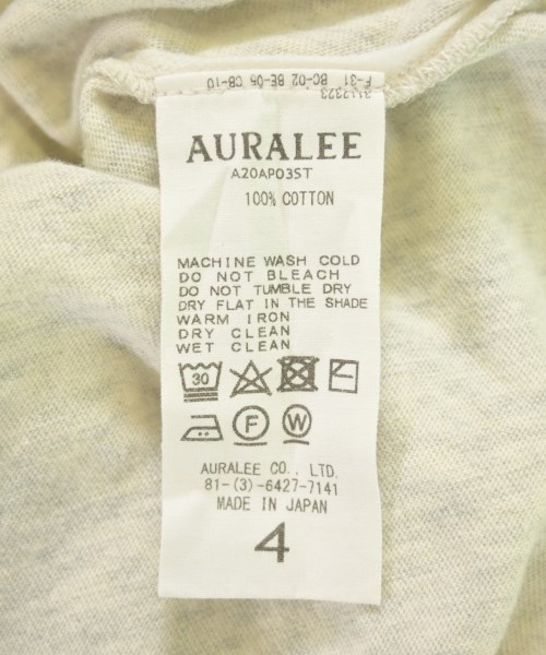 AURALEE（オーラリー）Tシャツ・カットソー グレー サイズ:4(M位) メンズ/2200724731039