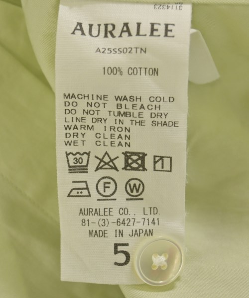 AURALEE（オーラリー）カジュアルシャツ 緑 サイズ:5(L位) メンズ/2200724873036