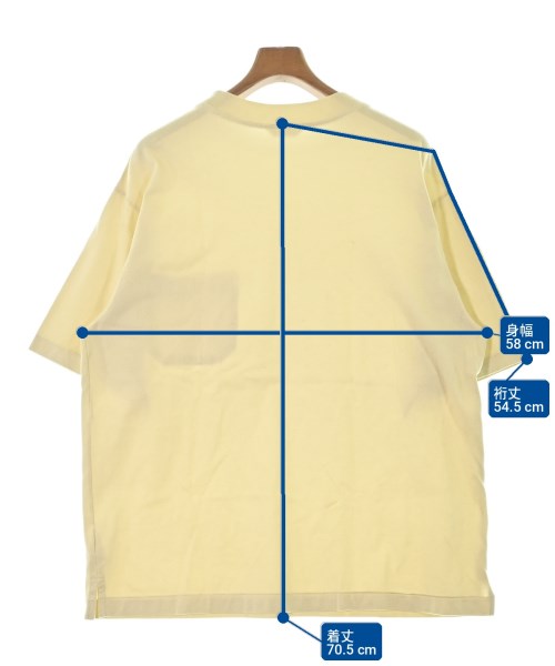 AURALEE（オーラリー）Tシャツ・カットソー 黄 サイズ:4(M位) メンズ/2200721214702