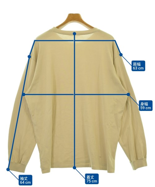 AURALEE（オーラリー）Tシャツ・カットソー ベージュ サイズ:5(L位) メンズ/2200683328011