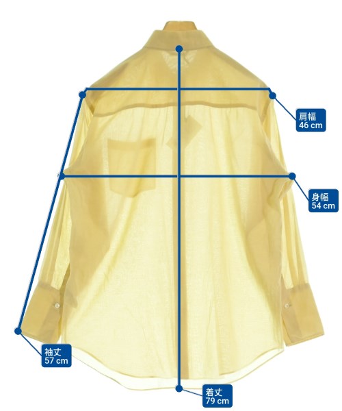 AURALEE（オーラリー）カジュアルシャツ 黄 サイズ:0(S位) レディース/2200626628031