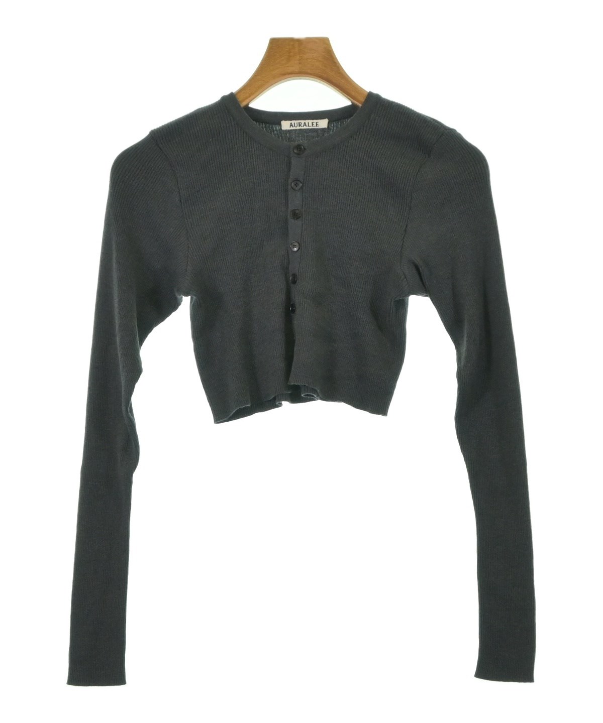 25SS 美品✨AURALEE オーラリー ニットシャツカーディガン グレー 1 AURALEE（オーラリー）カーディガン グレー サイズ:1(M位) レディース