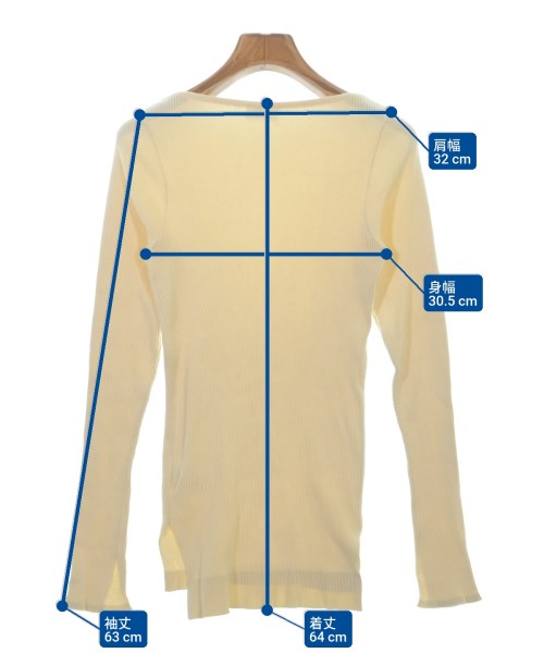 AURALEE（オーラリー）Tシャツ・カットソー 黄 サイズ:1(M位) レディース/2200616115039