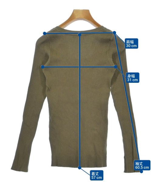 AURALEE（オーラリー）Tシャツ・カットソー カーキ サイズ:0(S位) レディース/2200677305028