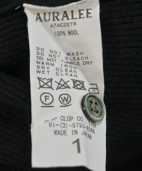 AURALEE（オーラリー）カーディガン 黒 サイズ:1(M位) レディース/2200676507034