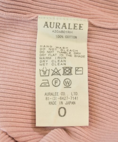 AURALEE（オーラリー）Tシャツ・カットソー ピンク サイズ:0(S位) レディース/2200691886022