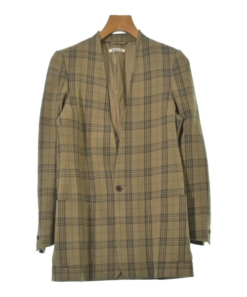 AURALEE(オーラリー)ノーカラージャケット 茶 サイズ:0(S位)/2200639130033