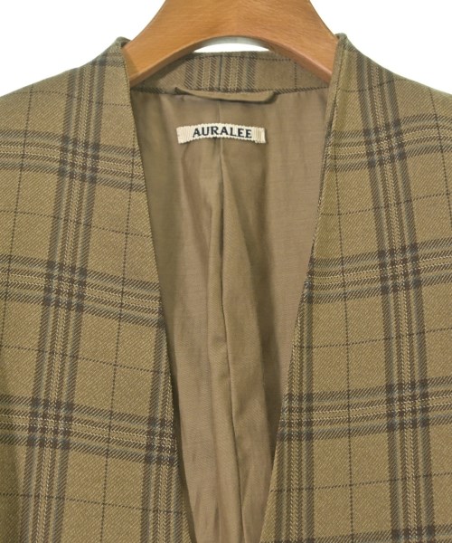 AURALEE（オーラリー）ノーカラージャケット 茶 サイズ:0(S位) レディース/2200639130033