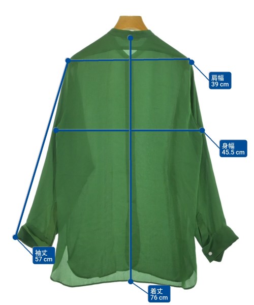 AURALEE（オーラリー）カジュアルシャツ 緑 サイズ:1(M位) レディース/2200651079068