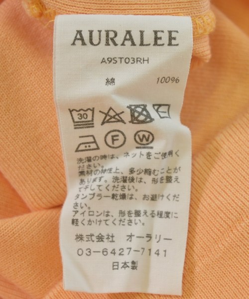 AURALEE（オーラリー）Tシャツ・カットソー オレンジ サイズ:0(S位) レディース/2200704800298