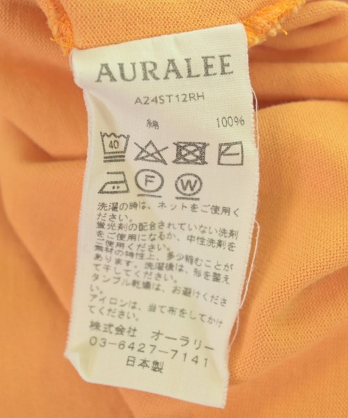 AURALEE（オーラリー）Tシャツ・カットソー オレンジ サイズ:0(S位) レディース/2200704800397