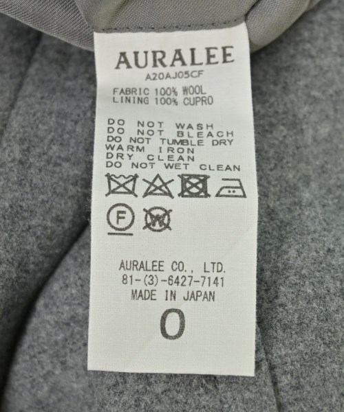 AURALEE（オーラリー）カジュアルジャケット グレー サイズ:0(S位) レディース/2200706399011