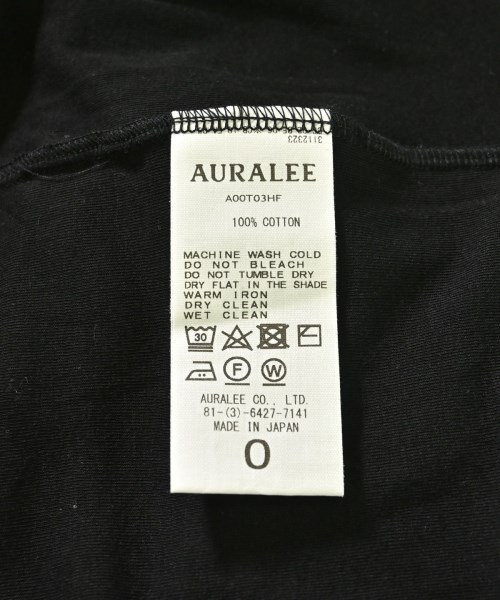 AURALEE（オーラリー）Tシャツ・カットソー 黒 サイズ:0(S位) レディース/2200729601245