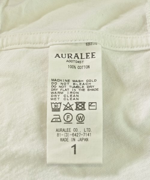 AURALEE（オーラリー）Tシャツ・カットソー 白 サイズ:1(M位) レディース/2200731489138