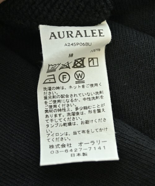 AURALEE（オーラリー）スウェット 黒 サイズ:0(S位) レディース/2200721394039