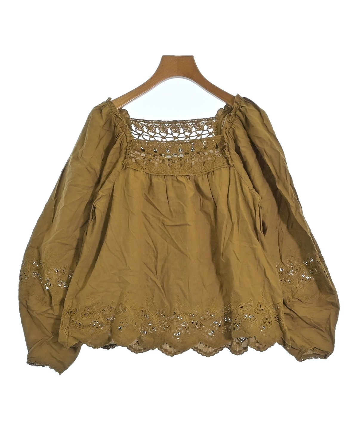 JONATHAN SIMKHAI ジョナサンシンカイ ブラウス レディース 【古着】【中古】 ULLA JOHNSON（ウラジョンソン）ブラウス 茶 サイズ:0(XS位