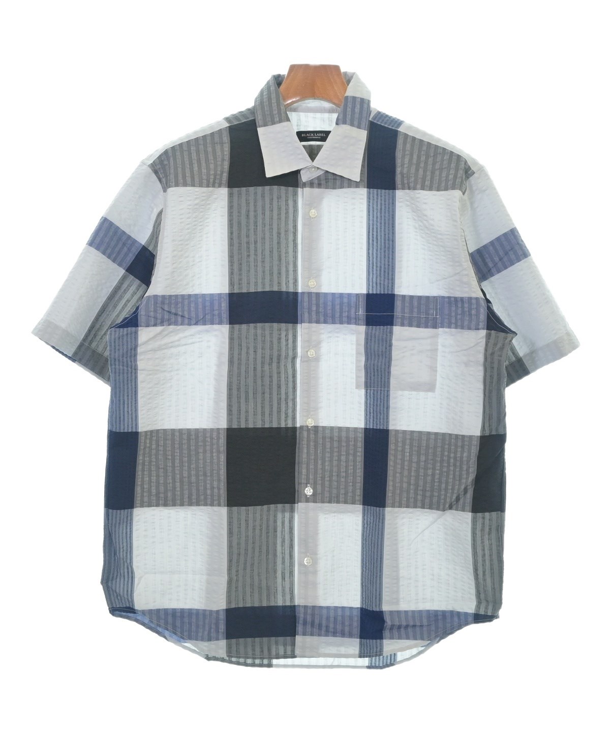 新品タグ付き【BLACK LABEL】ブラックレーベル 半袖シャツ　グレー　L 新品タグ付き【BLACK LABEL】ブラックレーベル 半袖シャツ グレー L
