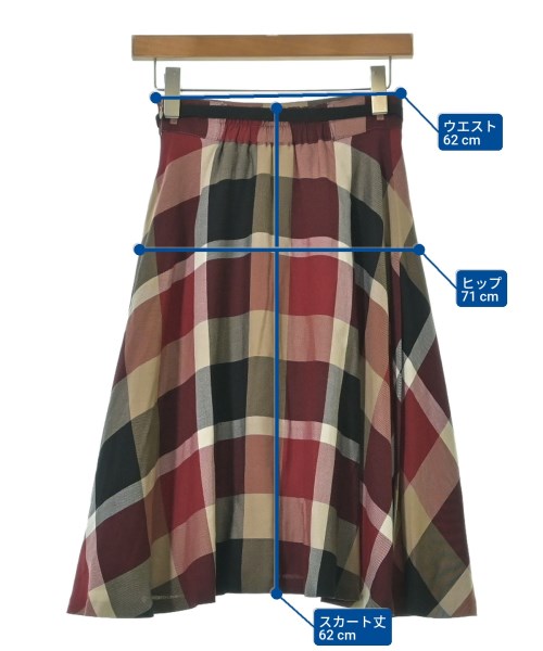 BLUE LABEL CRESTBRIDGE（ブルーレーベルクレストブリッジ）ひざ丈スカート 赤 サイズ:36(S位) レディース/2200631764014